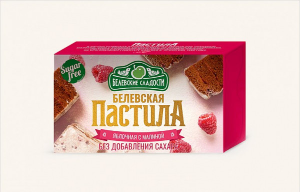 №2 Пастила  200г диетическая с МАЛИНОЙ, НОВЫЙ ФОРМАТ (4*50г)   в Тосно