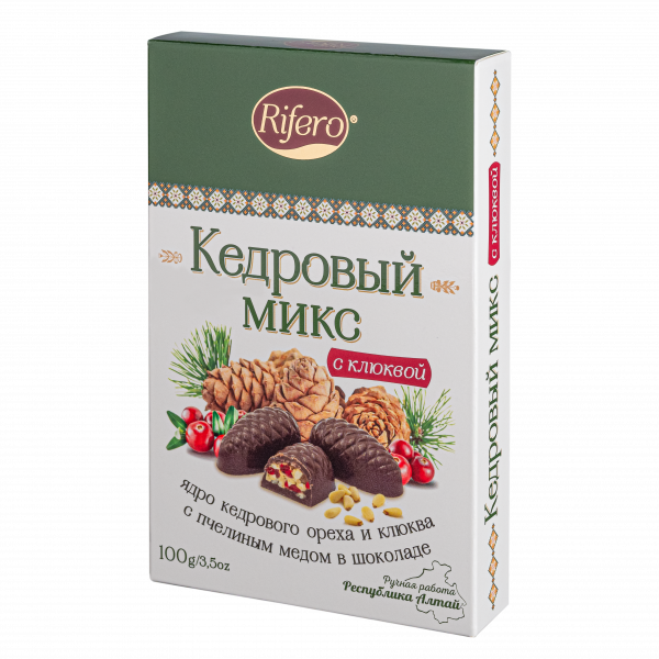 №1 Риф и ко Конфеты "Кедровый микс КЛЮКВА" 100г     в Тосно