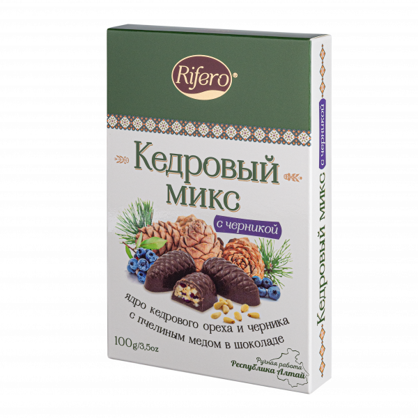 №1 Риф и ко Конфеты "Кедровый микс ЧЕРНИКА" 100г       в Тосно