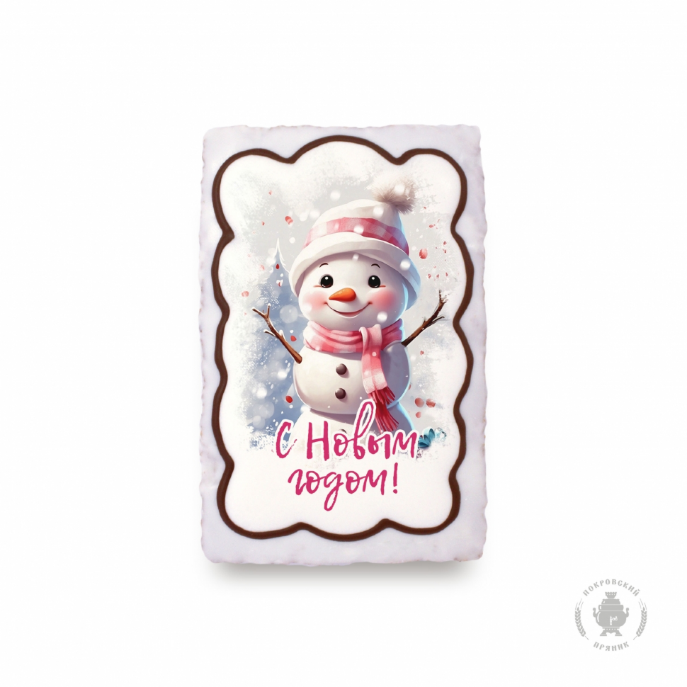 Пряник 130г новогодний Снеговик, (коробка 25шт) в Тосно